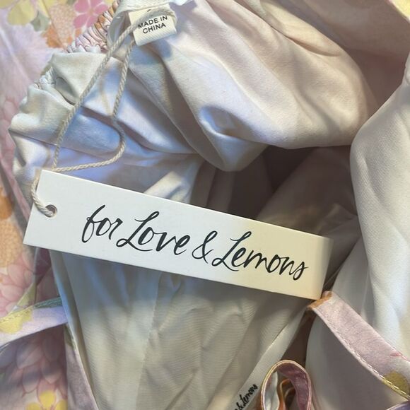 For Love and Lemons Carrie Midi Dress Floral Pink - Picture 6 of 7